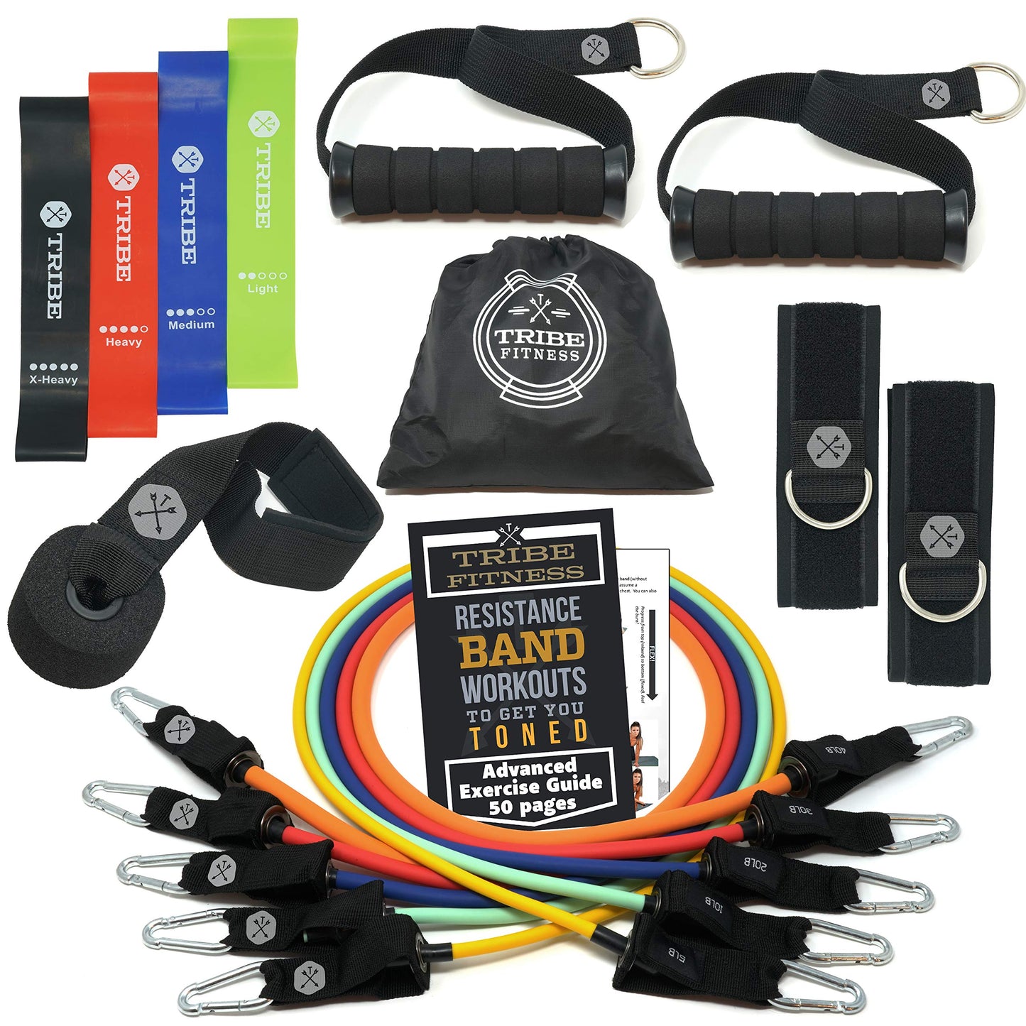 Resistance Bands Set with Loop Bands I Bands for Men&Women with Workout Bands, Loop Bands, Handles, Door Anchor, Ankle Strap, Exercise eBook I Resistance Training Fitness EquipMen&Women